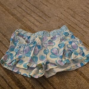 naartjie Kids Floral Ruffle Shorts in Teal & Lavender Size L (6years)